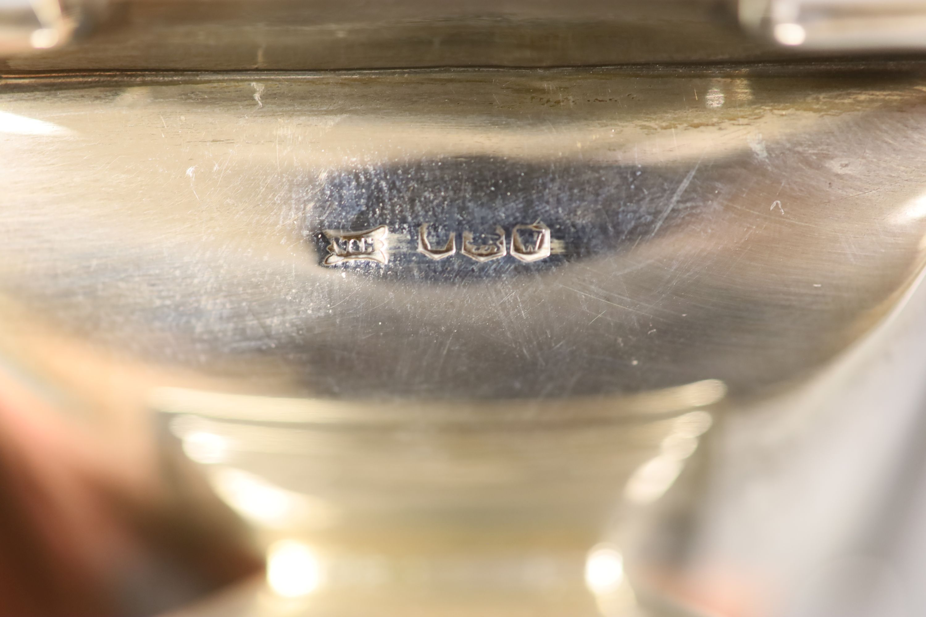 A modern silver small armada dish, London, 1970, 12cm, 3.5oz